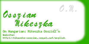 osszian mikeszka business card